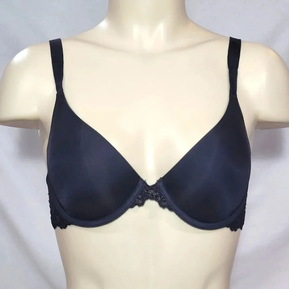 34C Maidenform 9139 One Fab Fit Decadence Lace UW Bra Black NWT